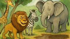 Виц: Лъвът се разхожда из гората