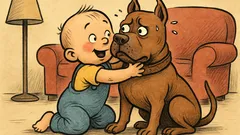 Виц: Да оставиш дете с питбул е опасно