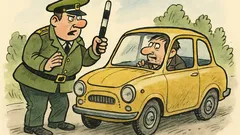 Виц: Катаджия спира стар „Запорожец“ и пита