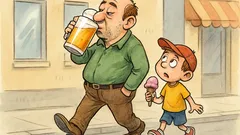 Виц: Вървят баща и син по улицата