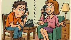 Виц: Той призна „Скучая без теб“, тя отвръща