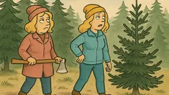 Виц: Отиват две блондинки в гората за елха