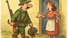 Виц: Ловец се връща вкъщи с таралеж