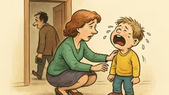 Виц: Десетгодишно хлапе реве с пълно гърло...