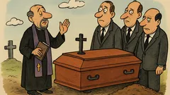 Виц: На погребение попът казва, че…