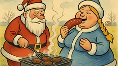 Виц: Над смълчаните полета Дядо Мраз пече кюфтета